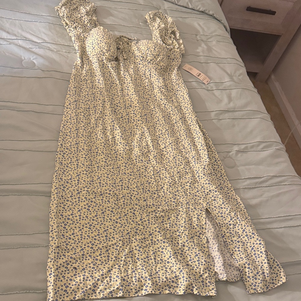 No Boundaries Yellow Floral Long Sleeve Dress